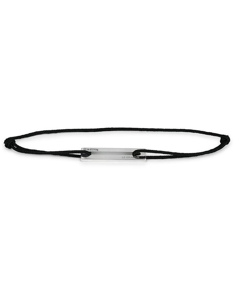 Herre | LE GRAMME Cord Bracelet Le 17/10 Black/Sterling Silver | LE GRAMME | Cord Bracelet Le 17/10 Black/Sterling Silver