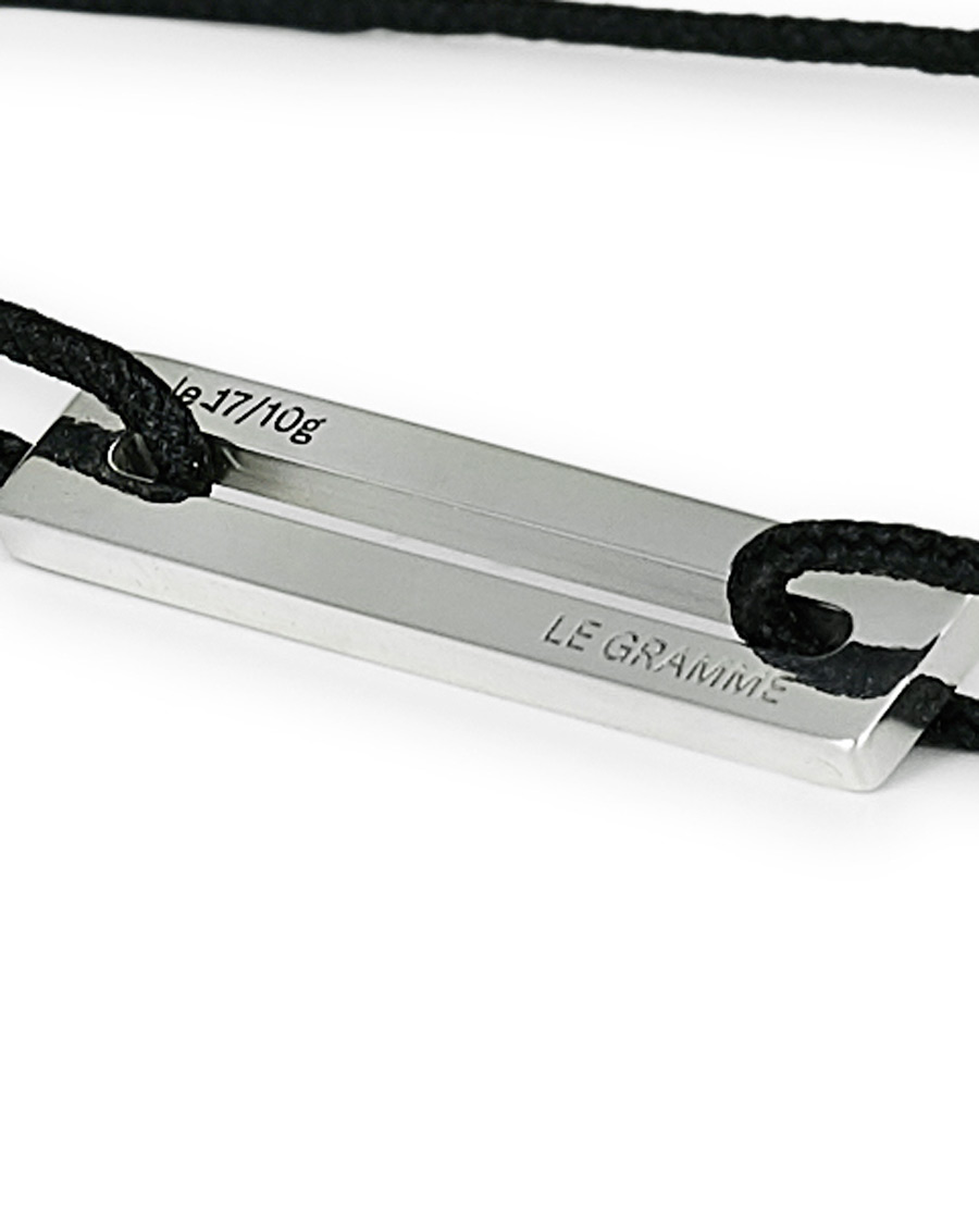 Herre | LE GRAMME Cord Bracelet Le 17/10 Black/Sterling Silver | LE GRAMME | Cord Bracelet Le 17/10 Black/Sterling Silver