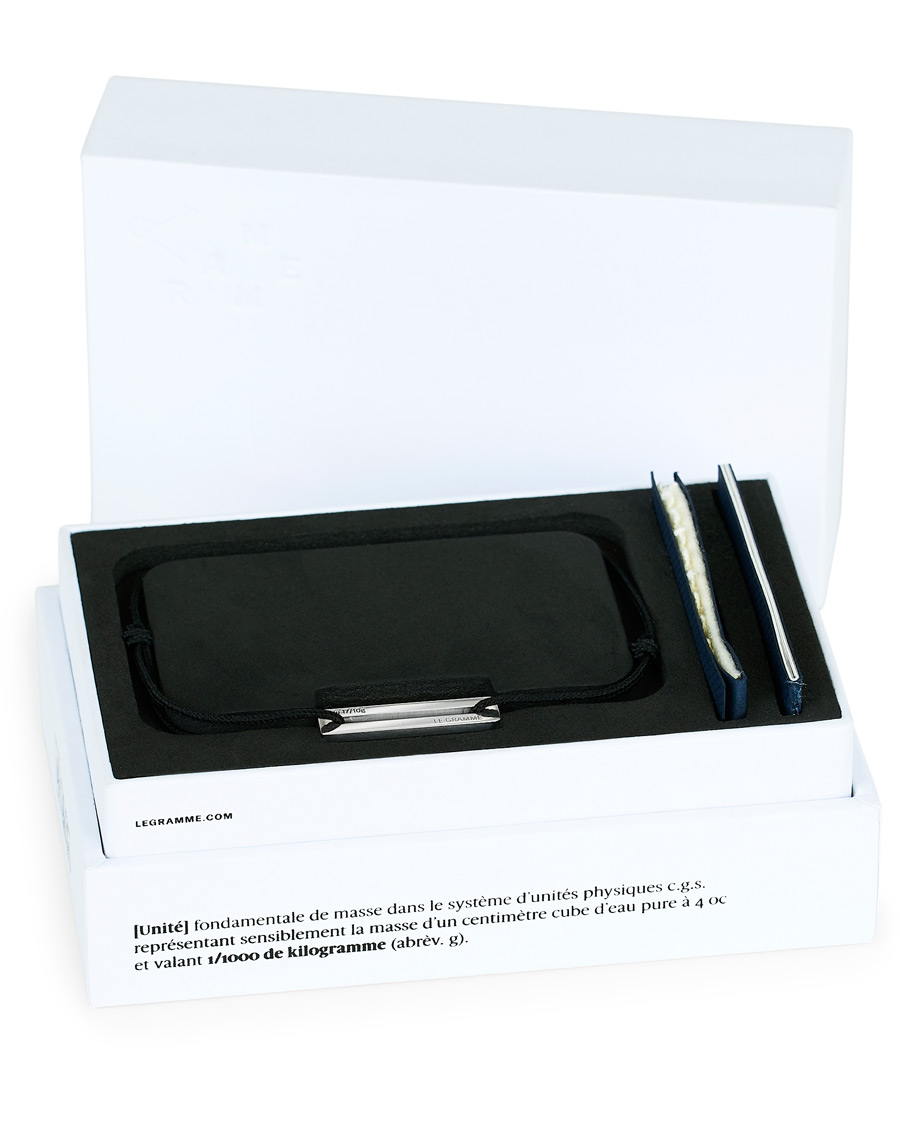 Herre | LE GRAMME Cord Bracelet Le 17/10 Black/Sterling Silver | LE GRAMME | Cord Bracelet Le 17/10 Black/Sterling Silver
