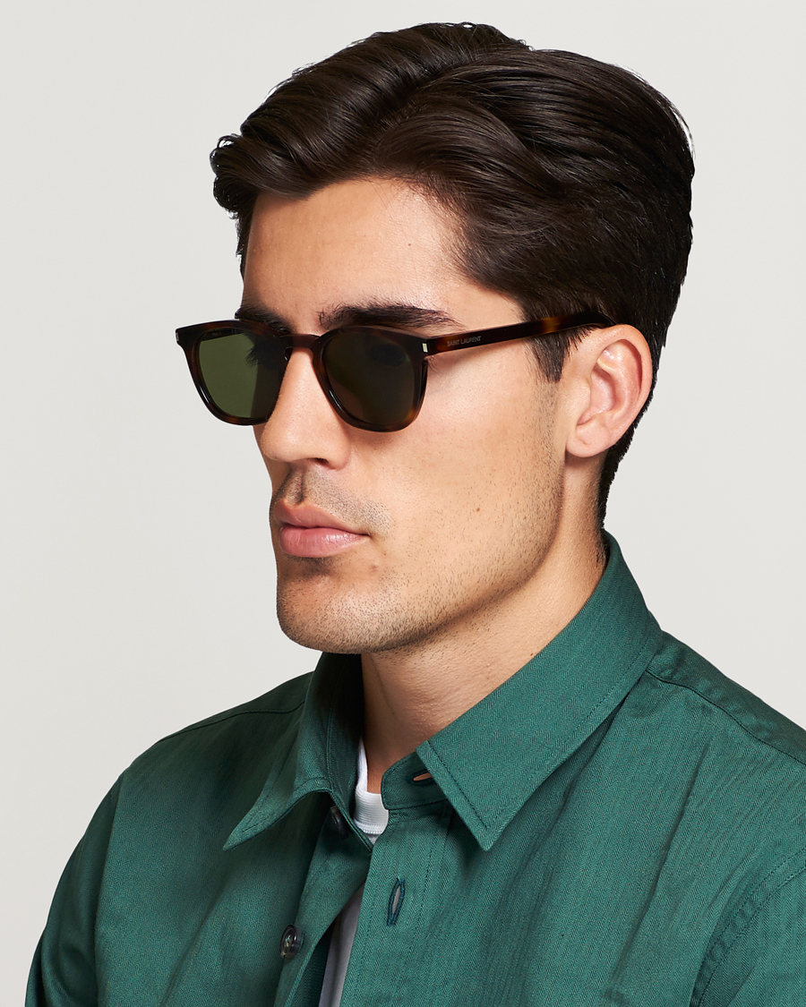 Herre | Buede solbriller | Saint Laurent | SL 28 Sunglasses Havana/Green