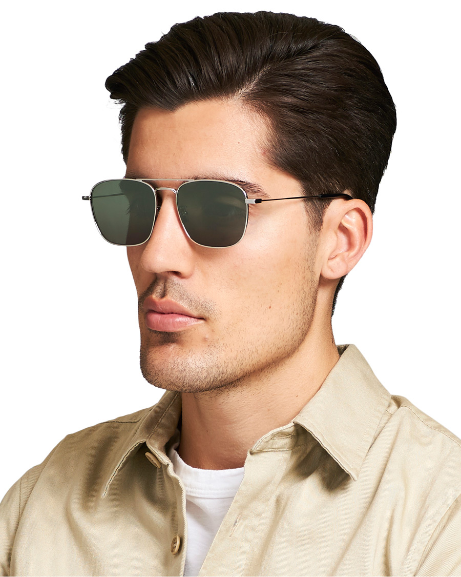 Herre | Pilotsolbriller | Saint Laurent | SL 309 Sunglasses Silver/Green