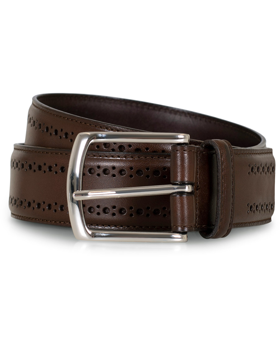 brown brogue belt