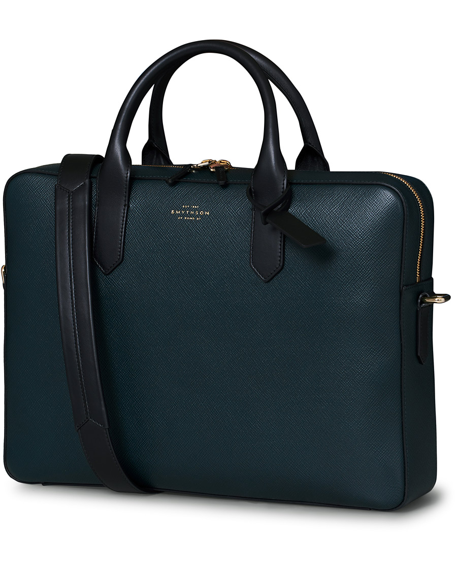 Herre | Smythson Maxi Panama Slim Briefcase Sage Green | Smythson | Maxi Panama Slim Briefcase Sage Green