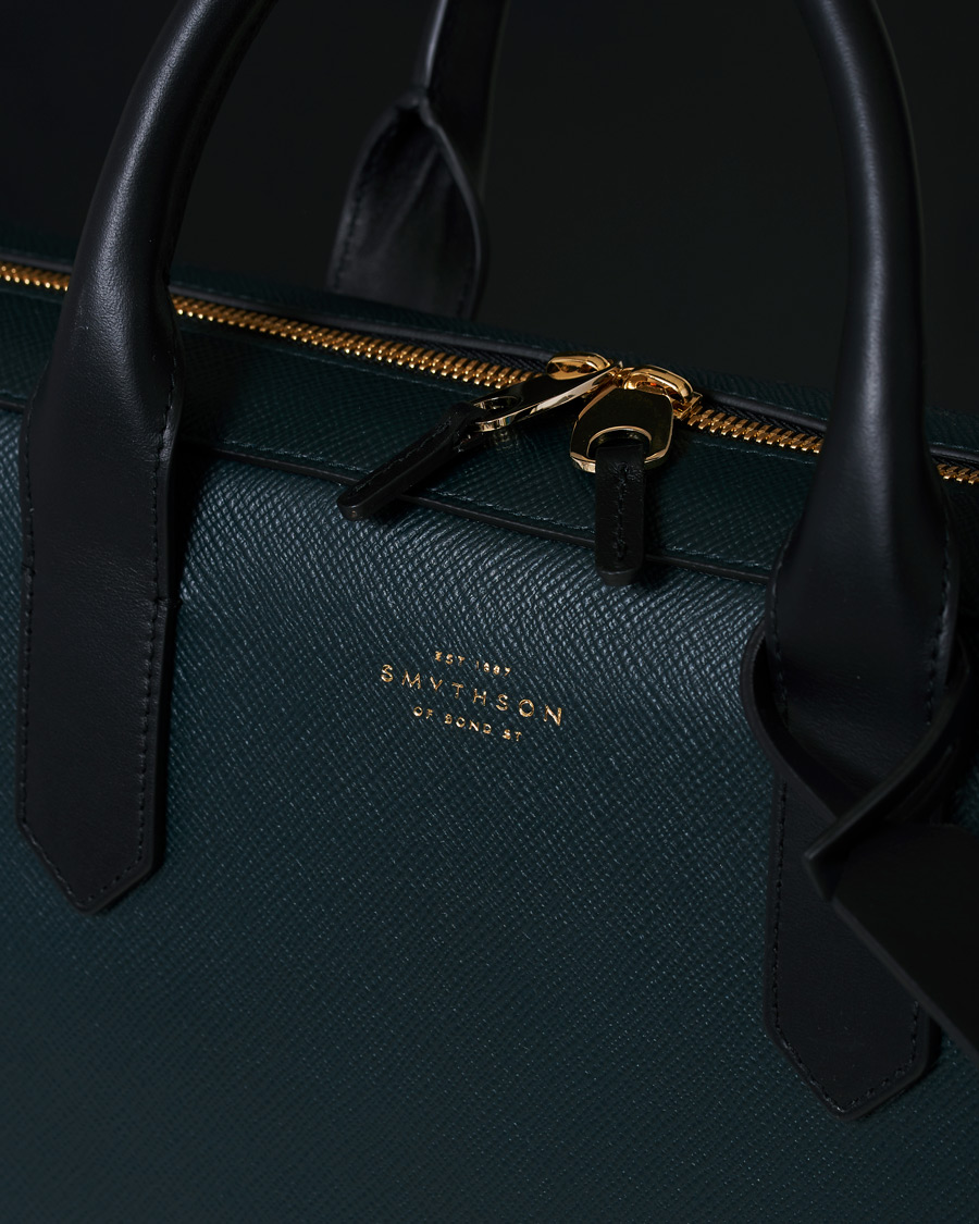 Herre | Smythson Maxi Panama Slim Briefcase Sage Green | Smythson | Maxi Panama Slim Briefcase Sage Green