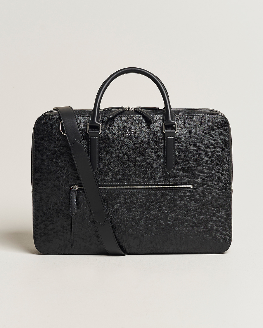 Herre | Tasker | Smythson | SmythsonLudlow Large Briefcase With Zip FrontBlack