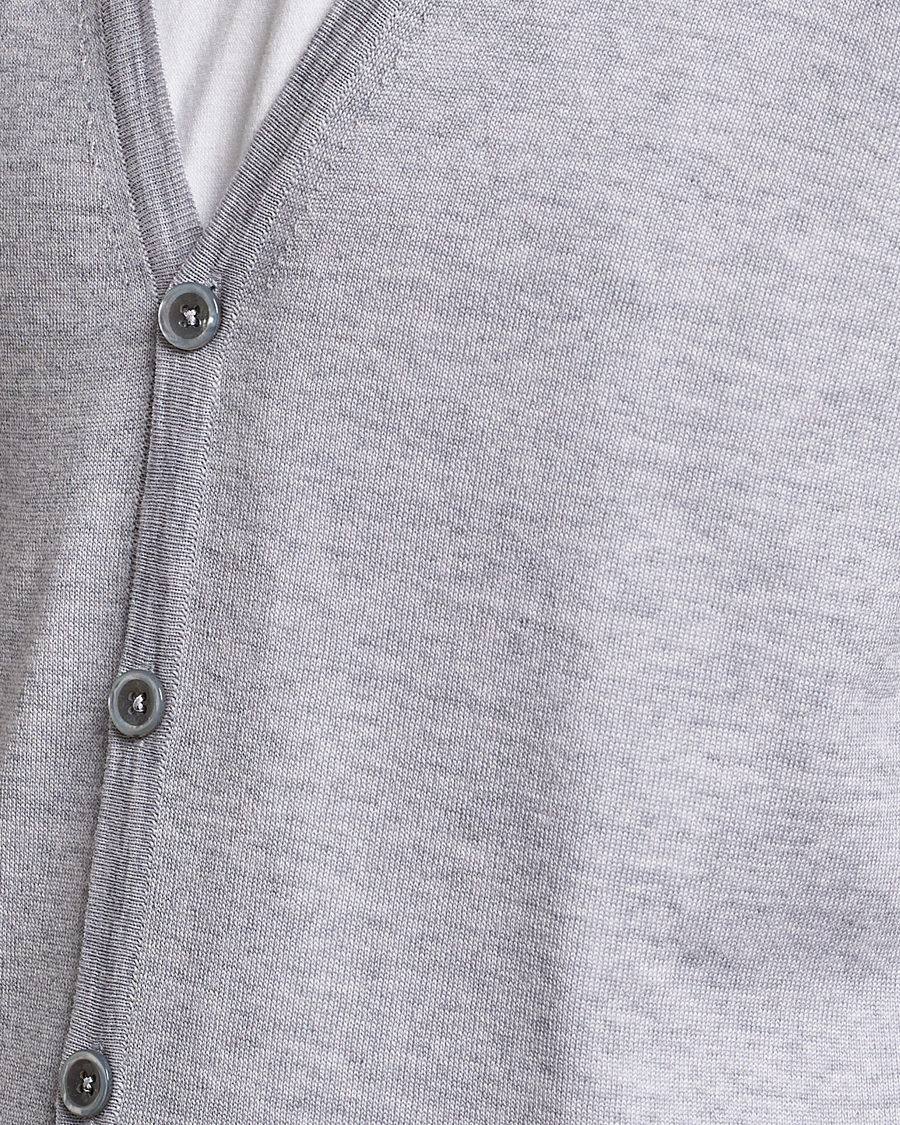 Herre | Trøjer | Stenströms | Merino Zegna Knitted Cardigan Light Grey
