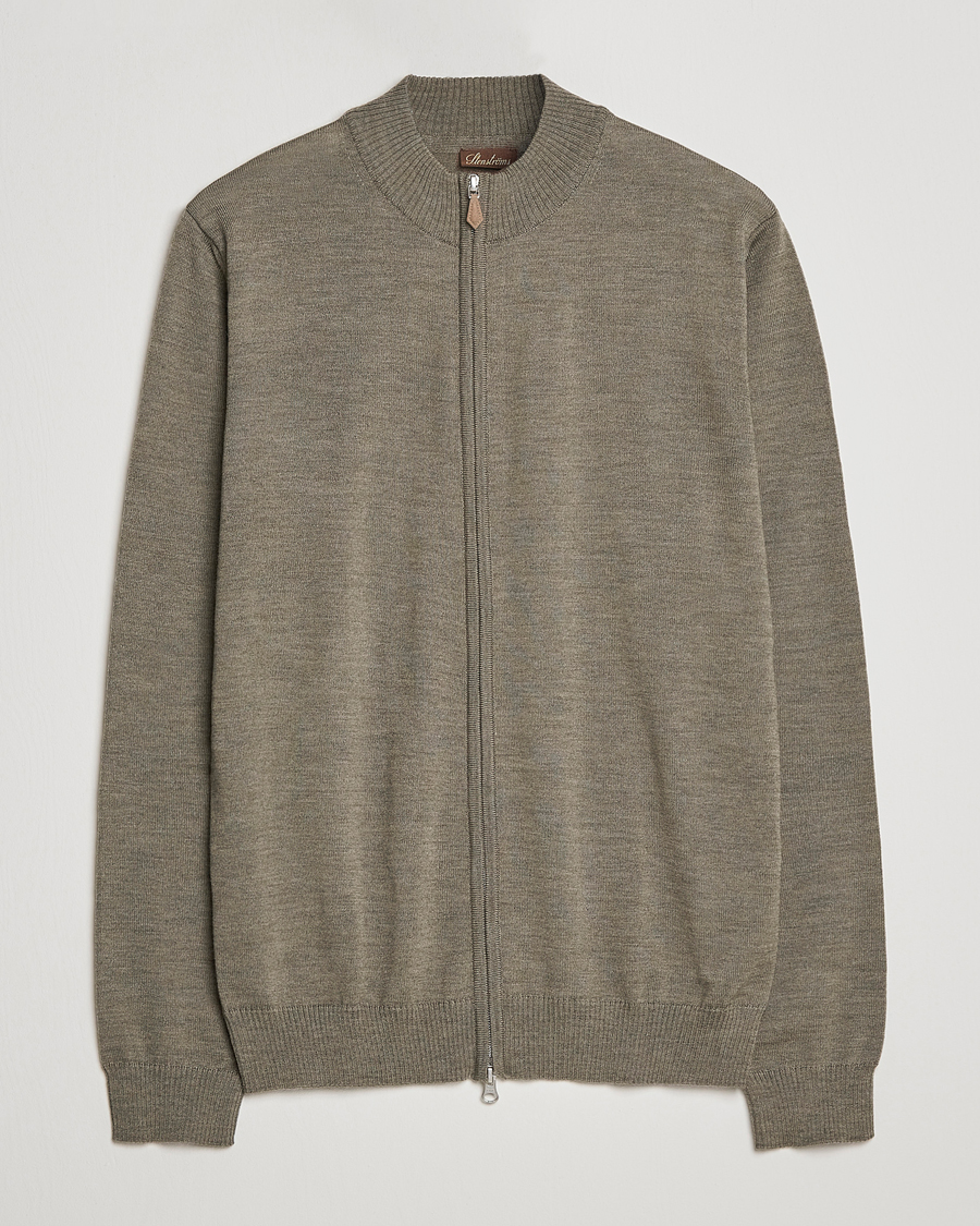Herre | Trøjer | Stenströms | Merino Full Zip Olive
