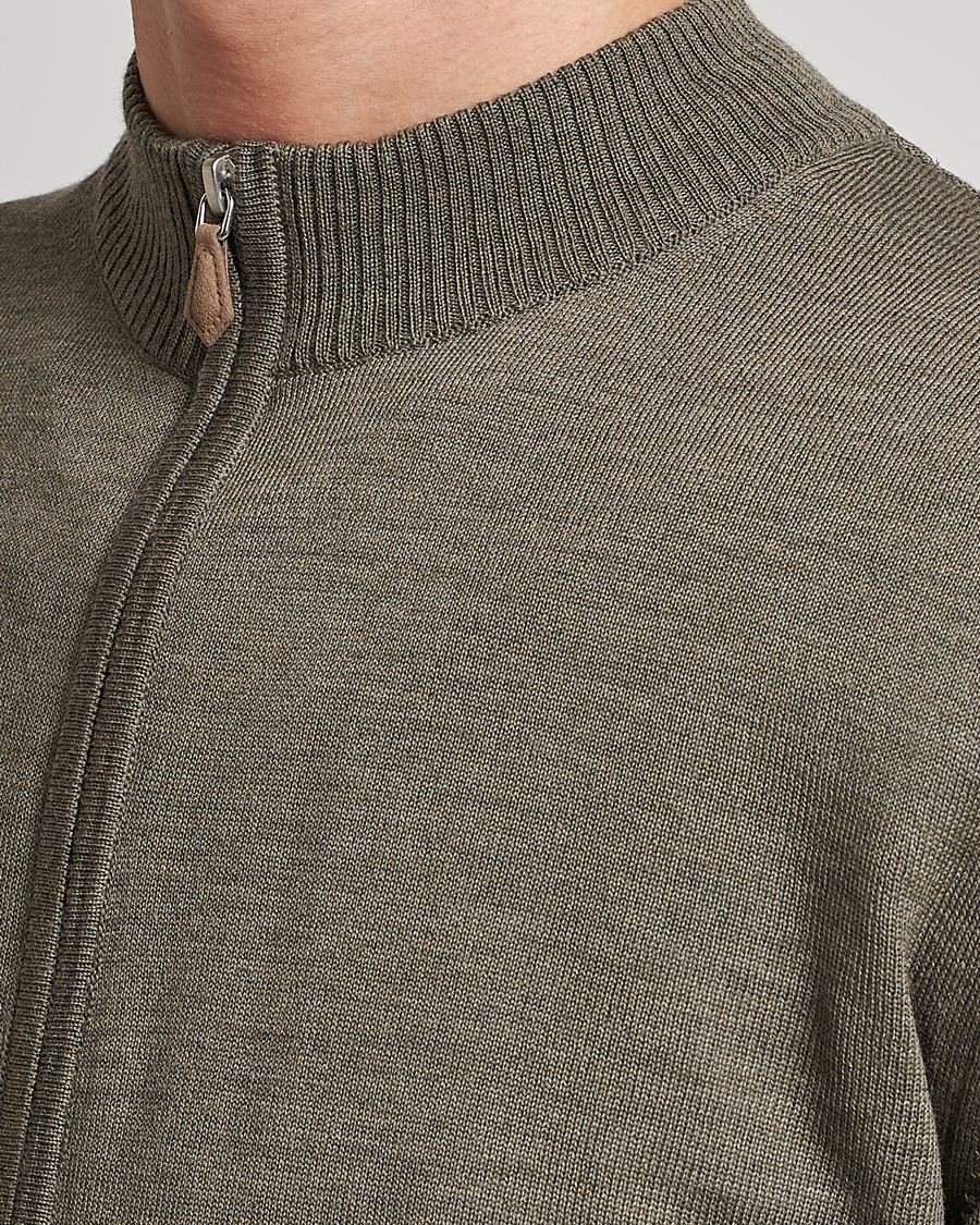 Herre | Trøjer | Stenströms | Merino Full Zip Olive