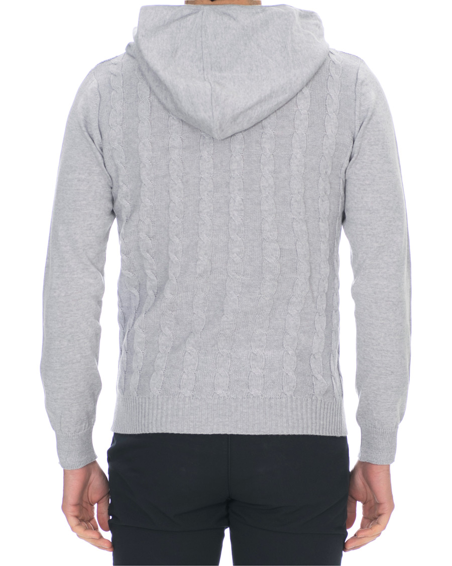 Herre | Trøjer | Stenströms | Merino Wool Cable Hoodie Grey