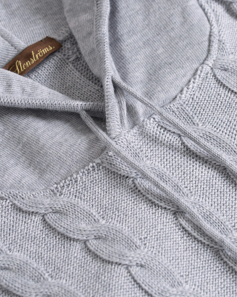 Herre | Trøjer | Stenströms | Merino Wool Cable Hoodie Grey