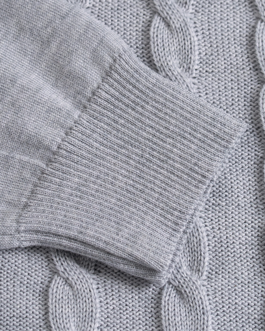 Herre | Trøjer | Stenströms | Merino Wool Cable Hoodie Grey
