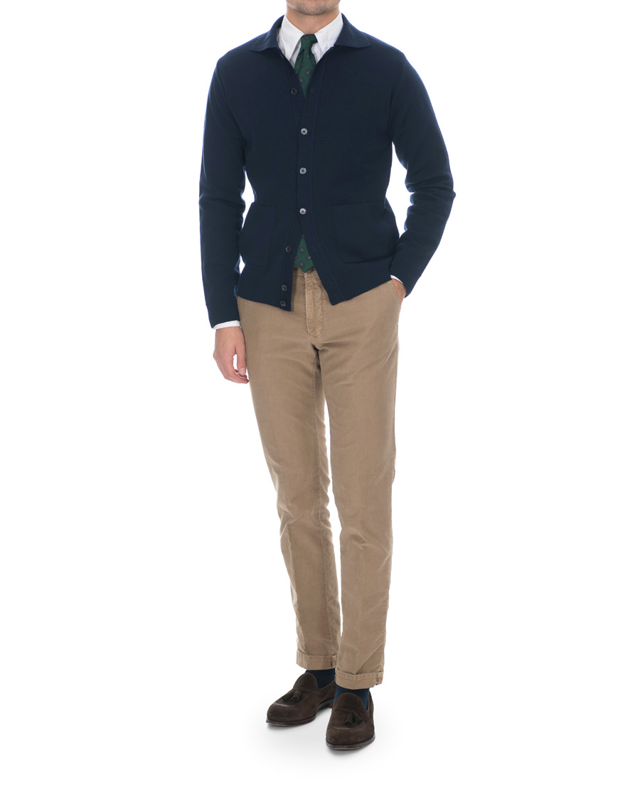 Herre | Trøjer | Stenströms | Merino Wool Cardigan Navy