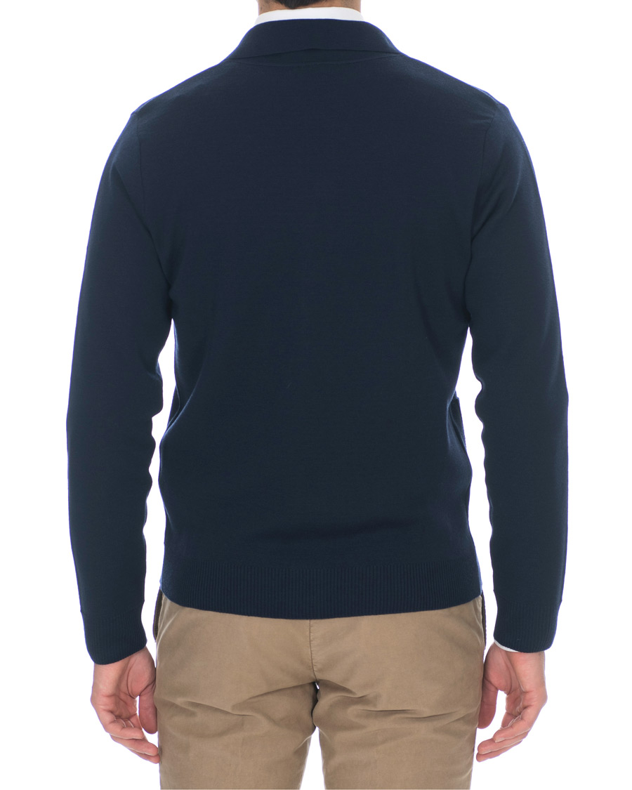 Herre | Trøjer | Stenströms | Merino Wool Cardigan Navy