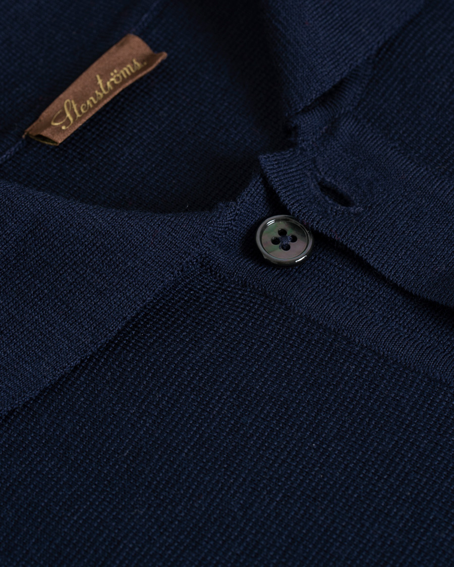 Herre | Trøjer | Stenströms | Merino Wool Cardigan Navy