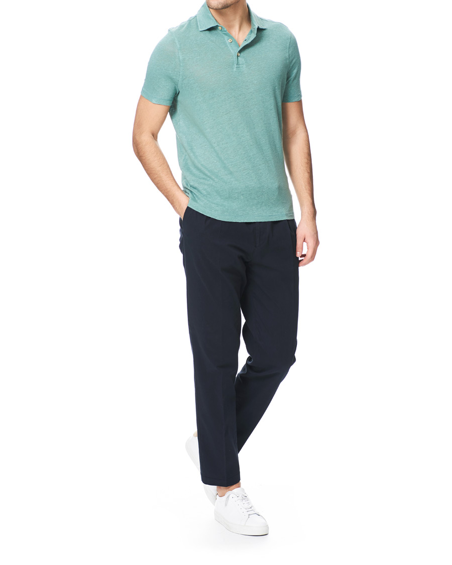 Herre | Polotrøjer | Stenströms | Linen Polo Shirt Mint