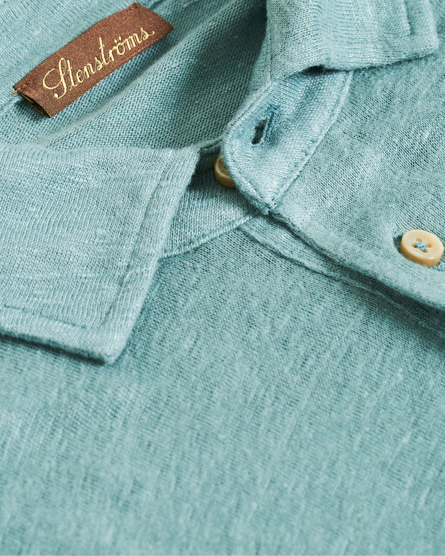 Herre | Polotrøjer | Stenströms | Linen Polo Shirt Mint