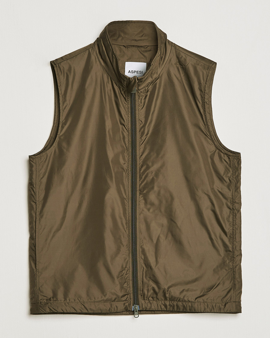 Herre | Veste | Aspesi | Vernes Nylon Gilet Dark Military