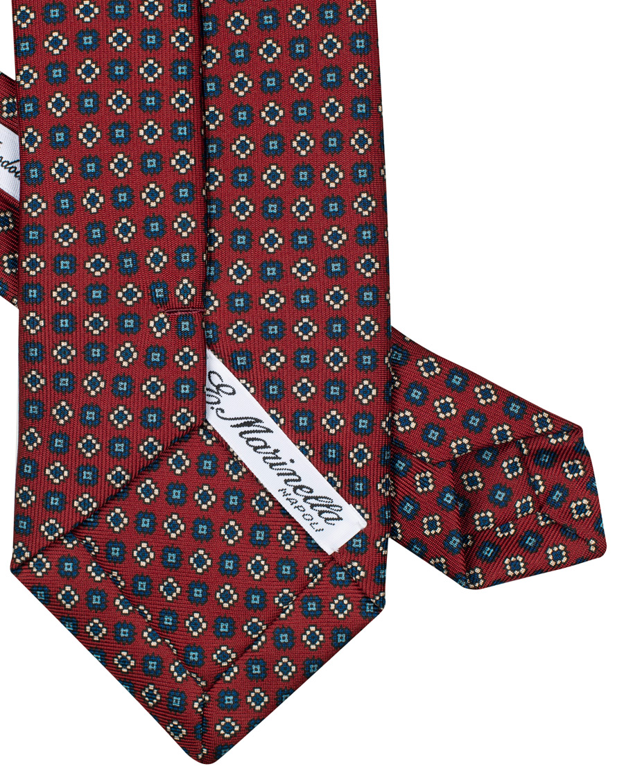 Herre | E. Marinella 3-Fold Printed Micro Pattern 8 cm Silk Tie Burgundy | E. Marinella | 3-Fold Printed Micro Pattern 8 cm Silk Tie Burgundy