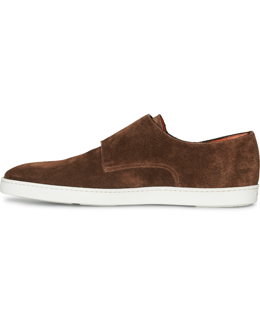 Herre | Santoni Double Monk Shoe Brown Suede | Santoni | Double Monk Shoe Brown Suede