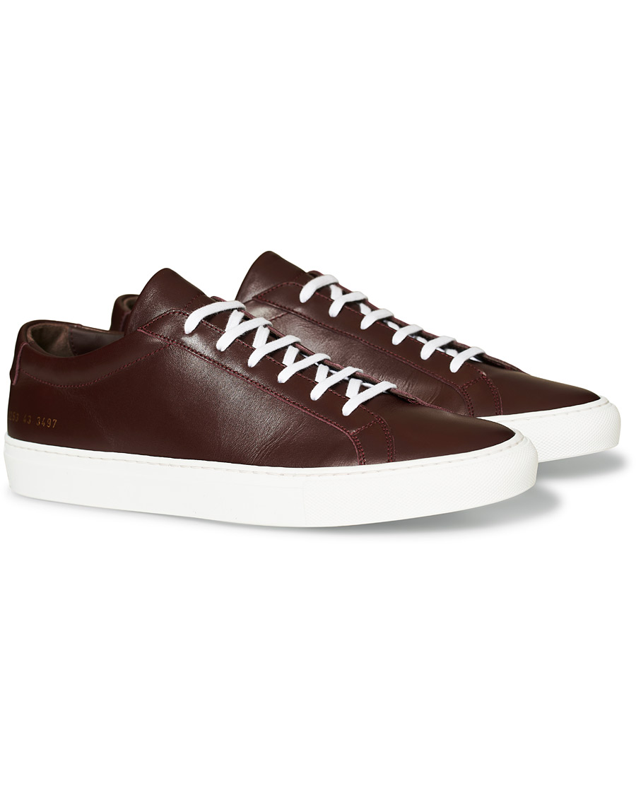 Herre | Common Projects Original Achilles Sneakers Bordeaux Calf | Common Projects | Original Achilles Sneakers Bordeaux Calf