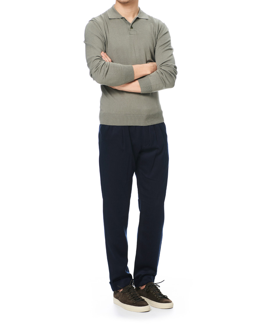 Herre | Trøjer | A.P.C. | Aymar Cotton Cashmere Knitted Polo Kaki Clair