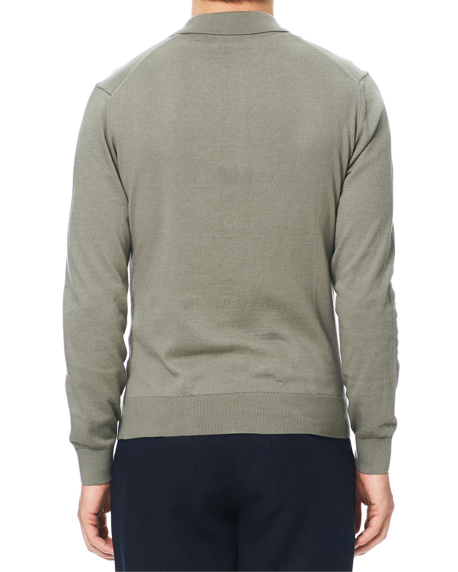 Herre | Trøjer | A.P.C. | Aymar Cotton Cashmere Knitted Polo Kaki Clair