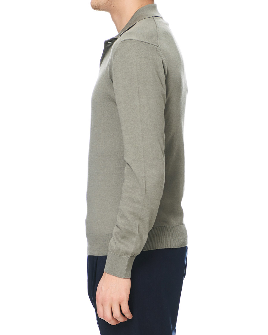 Herre | Trøjer | A.P.C. | Aymar Cotton Cashmere Knitted Polo Kaki Clair
