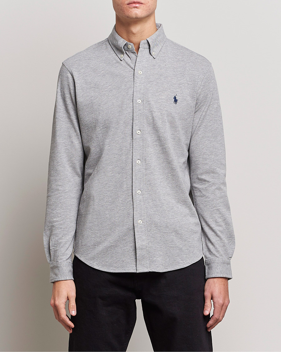 Herre |  | Polo Ralph Lauren | Slim Fit Featherweight Mesh Shirt Andover Heather