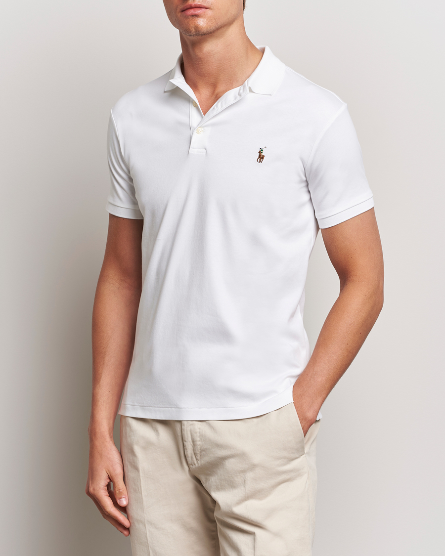 Herre | Preppy Authentic | Polo Ralph Lauren | Slim Fit Pima Cotton Polo White