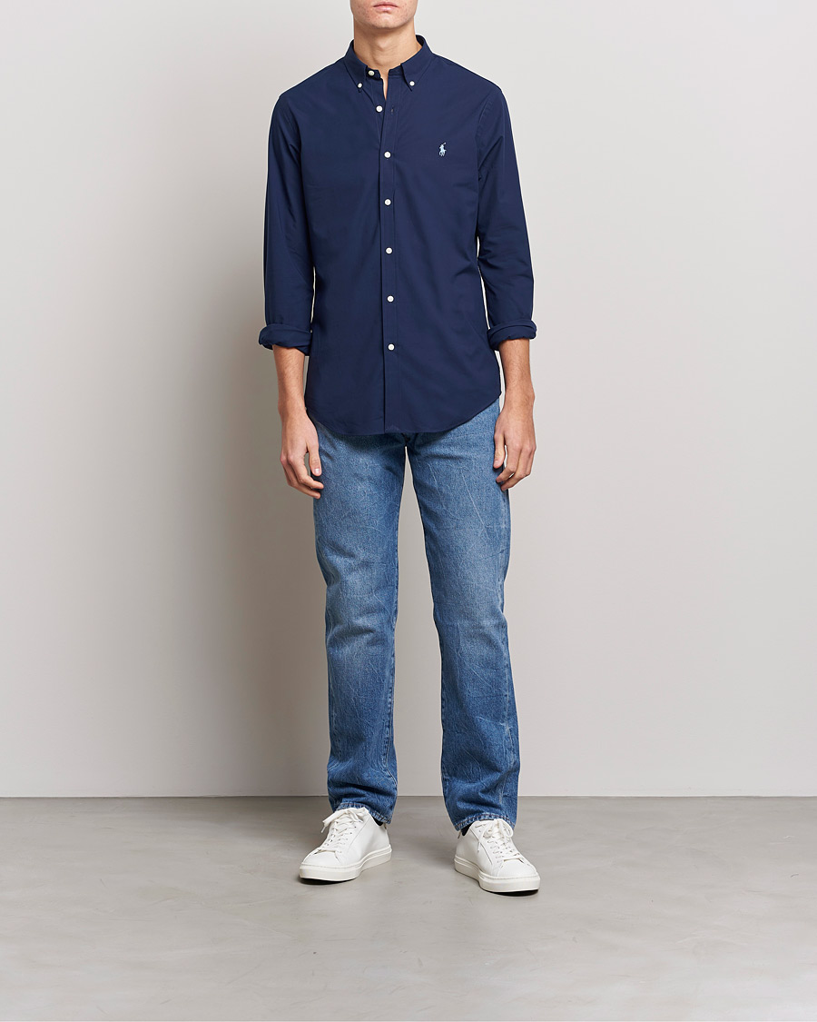 Herre | Skjorter | Polo Ralph Lauren | Slim Fit Shirt Poplin Newport Navy