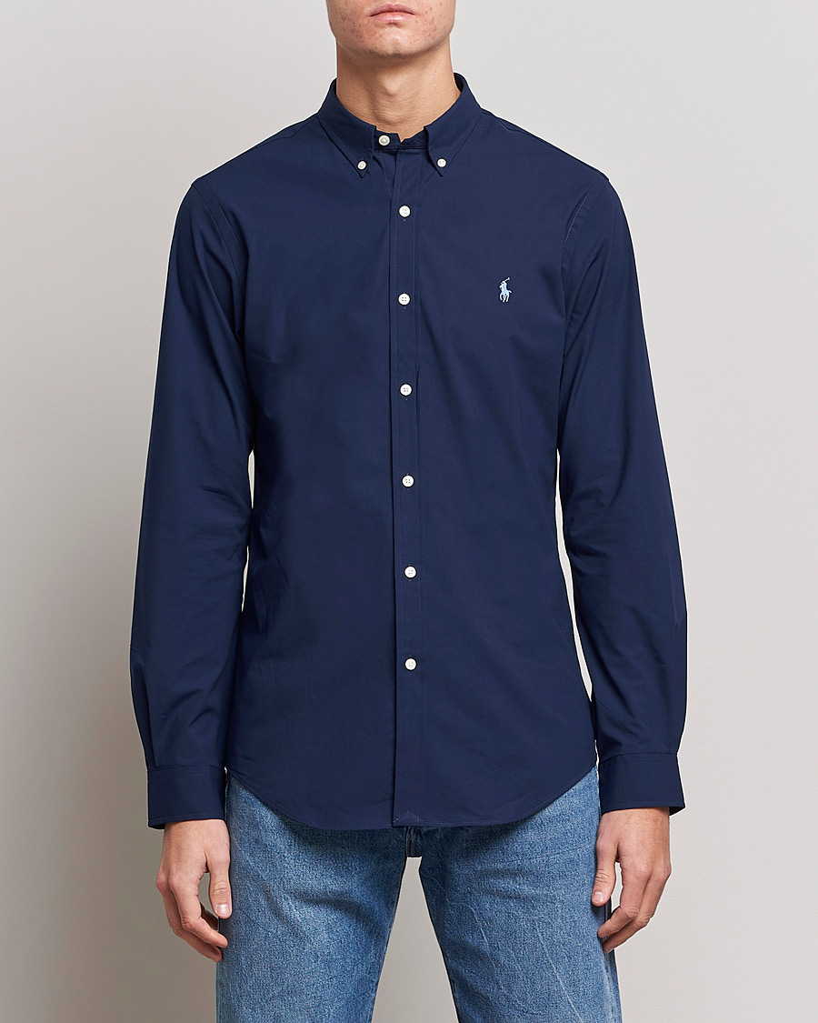 Herre | Skjorter | Polo Ralph Lauren | Slim Fit Shirt Poplin Newport Navy