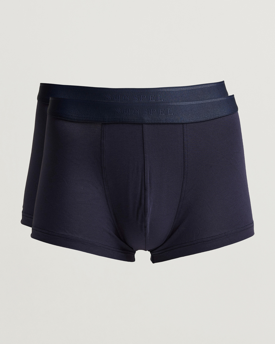 Herre | Undertøj | Sunspel | 2-Pack Cotton Stretch Trunk Navy
