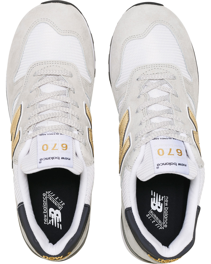 Herre | New Balance Made in England 670 Sneaker White/Gold | New Balance | Made in England 670 Sneaker White/Gold