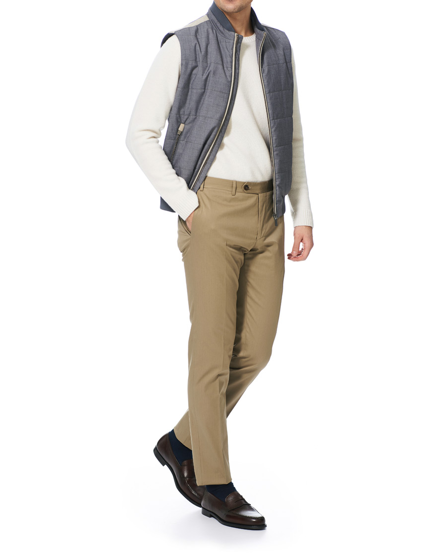 Herre | Bukser | Canali | Cotton Stretch Chino Khaki