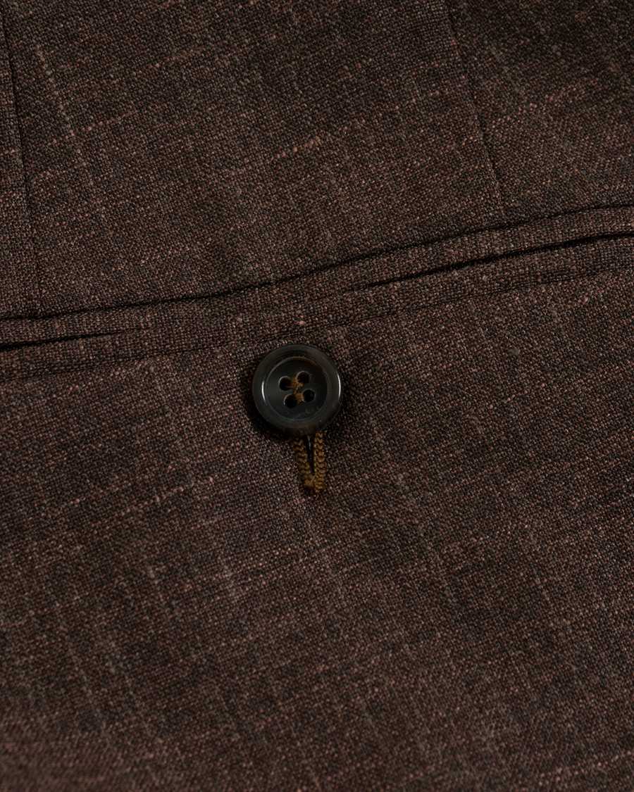 Herre | Bukser | Canali | Wool/Linen Classic Trousers Dark Brown