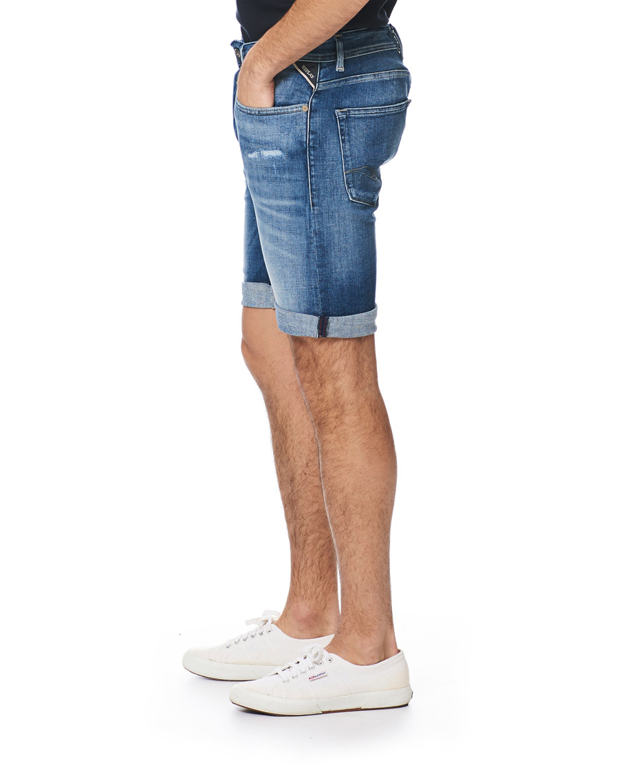 Herre | Shorts | Replay | RBJ901 Strech Shredded Jeans Shorts Ten Year Wash