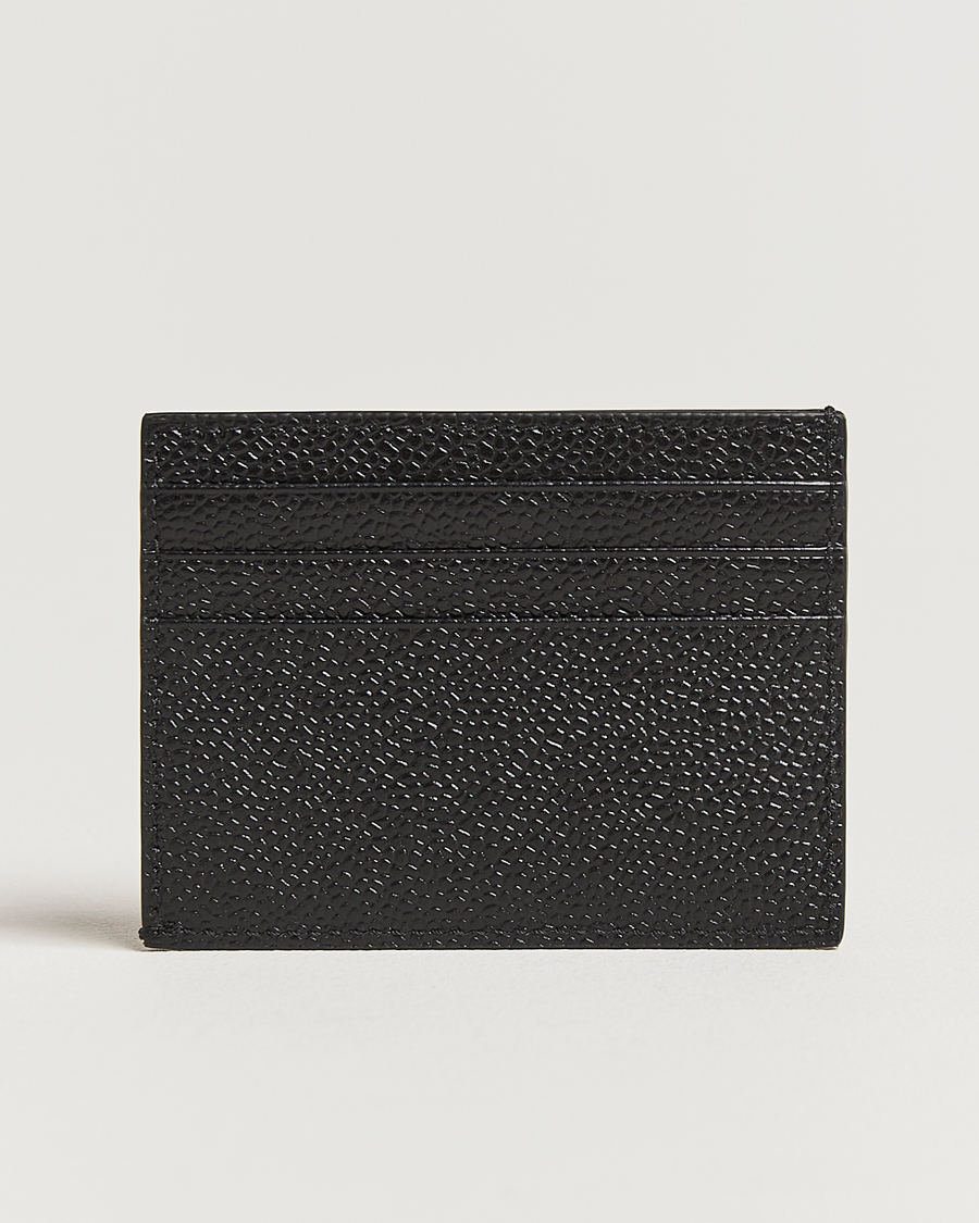Herre | Thom Browne Pebble Grain Single Card Holder Black | Thom Browne | Pebble Grain Single Card Holder Black
