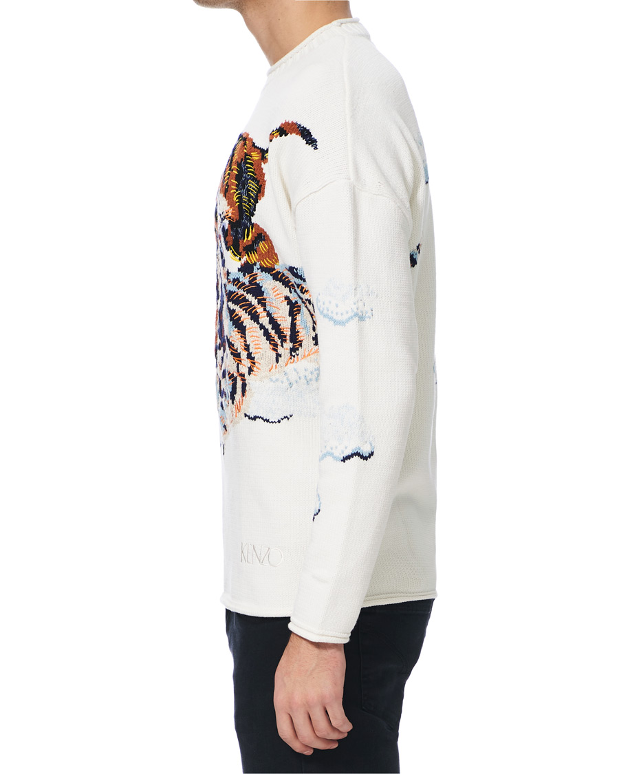 Herre | Trøjer | KENZO | Tiger Cloud Crew Neck Jumper Ecru