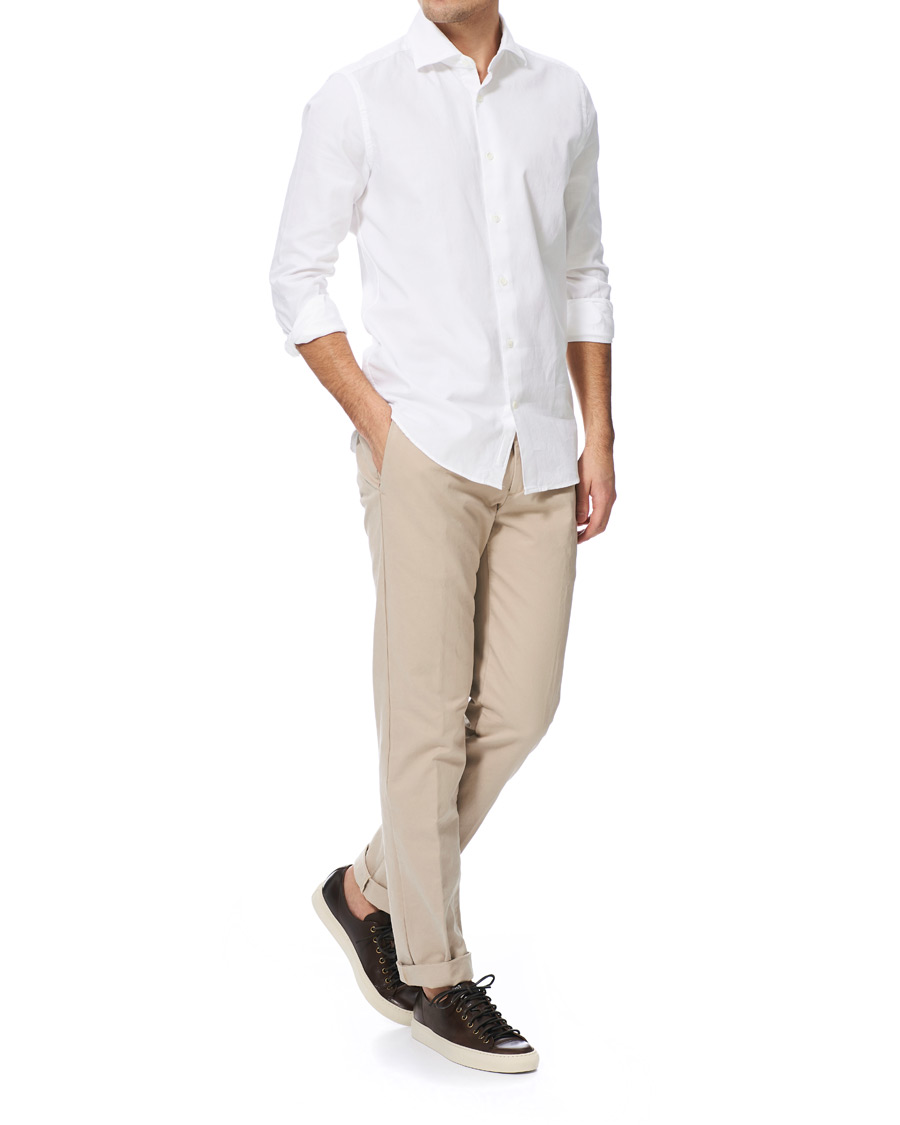 Herre | Skjorter | Glanshirt | Soft Giro Inglese Cotton Shirt White