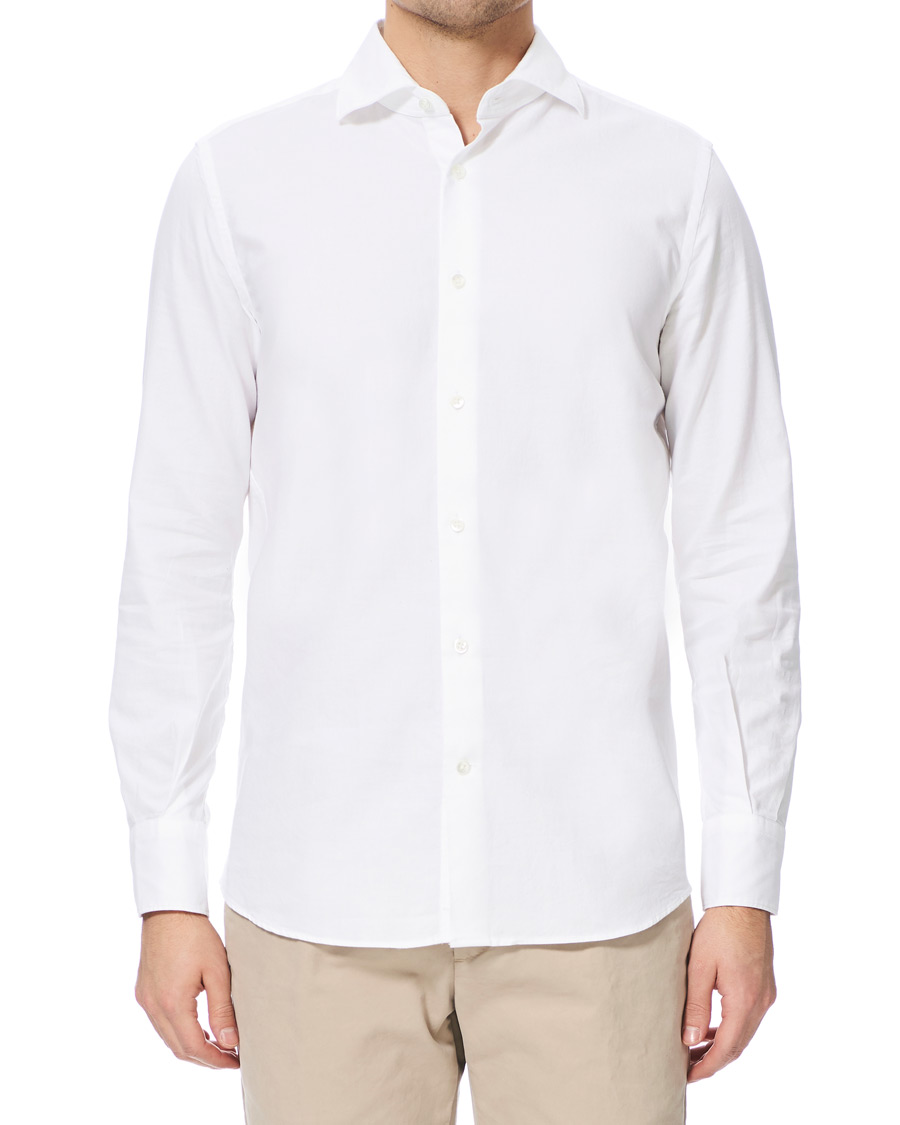 Herre | Skjorter | Glanshirt | Soft Giro Inglese Cotton Shirt White