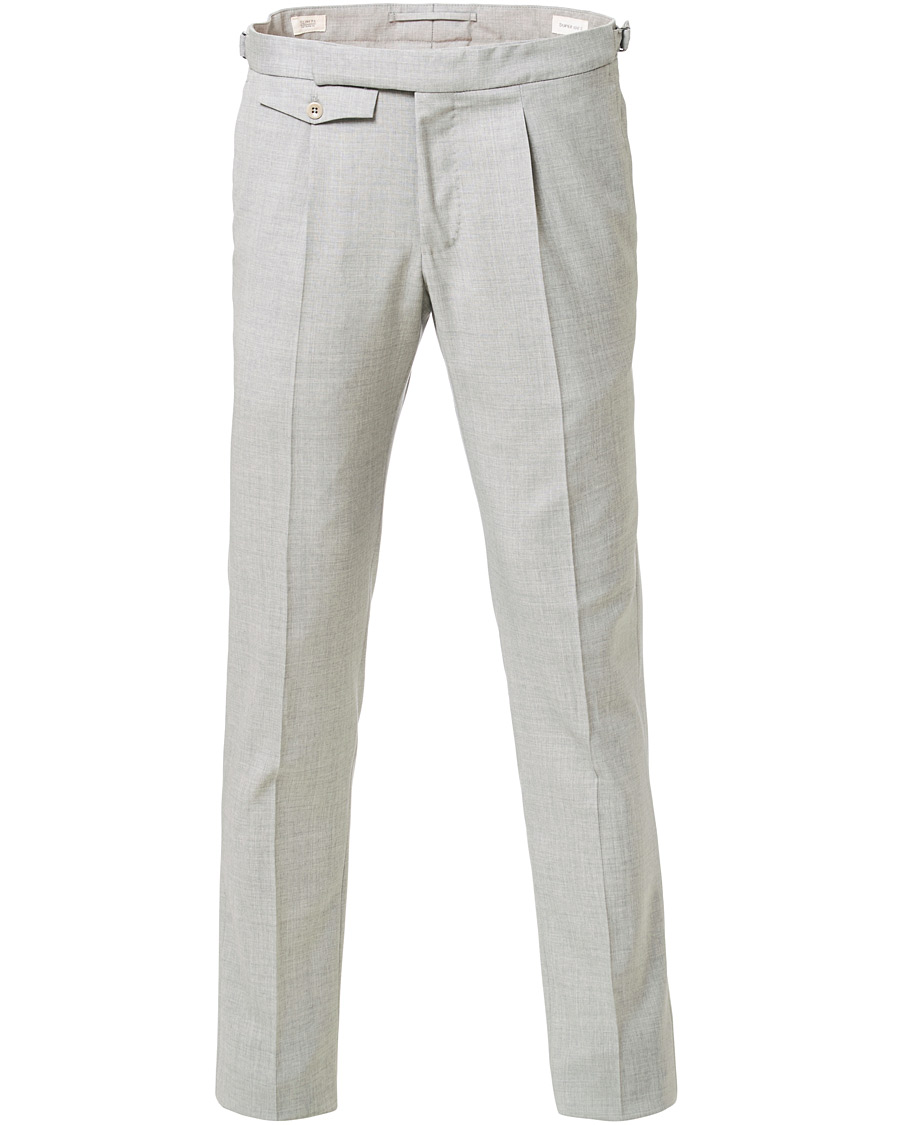 Incotex Slim Pleated Super Trousers Light Grey - CareOfCarl.