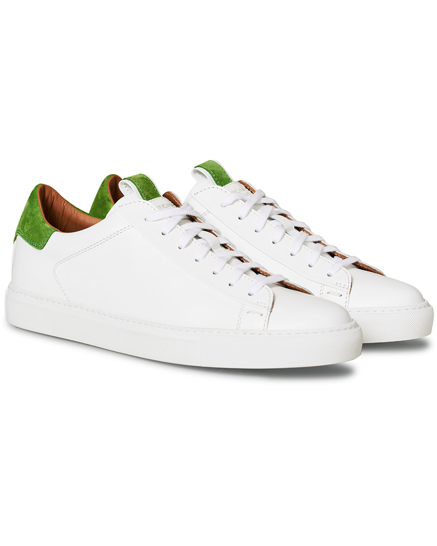Herre | Slowear Officina Leather Sneaker White/Green | Slowear | Officina Leather Sneaker White/Green