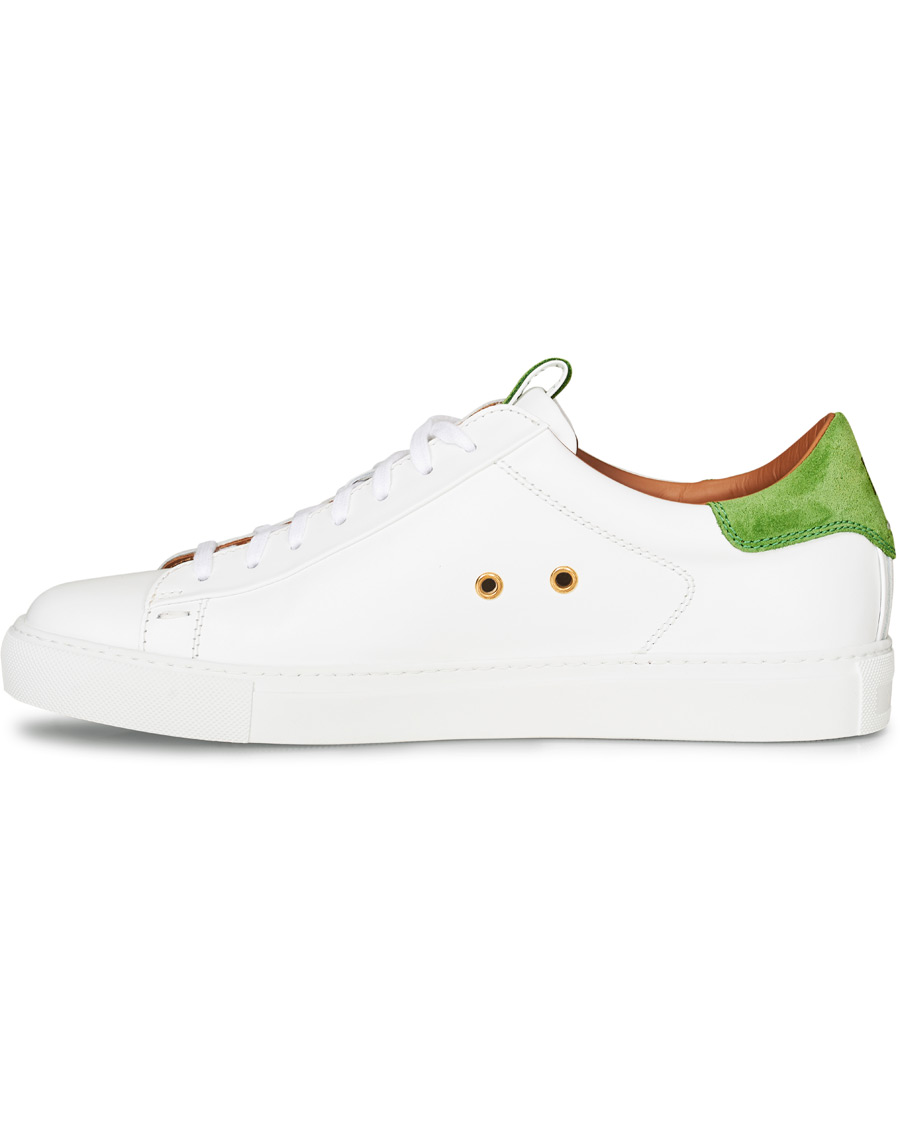 Herre | Slowear Officina Leather Sneaker White/Green | Slowear | Officina Leather Sneaker White/Green