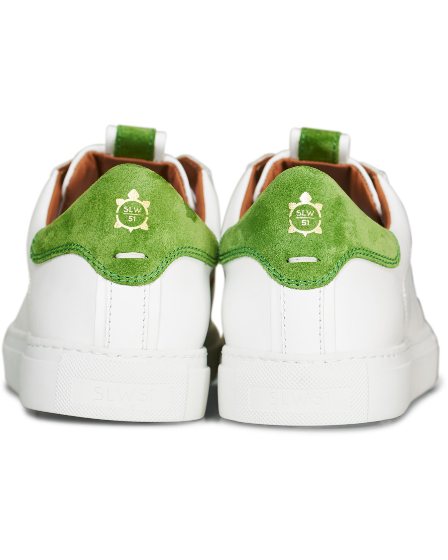 Herre | Slowear Officina Leather Sneaker White/Green | Slowear | Officina Leather Sneaker White/Green