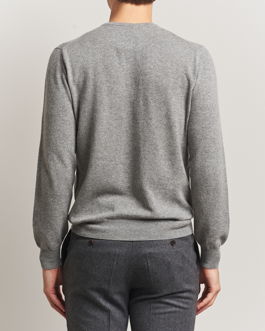 Herre | Trøjer | Piacenza Cashmere | Cashmere Crew Neck Sweater Light Grey