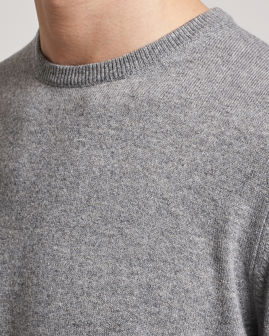 Herre | Trøjer | Piacenza Cashmere | Cashmere Crew Neck Sweater Light Grey