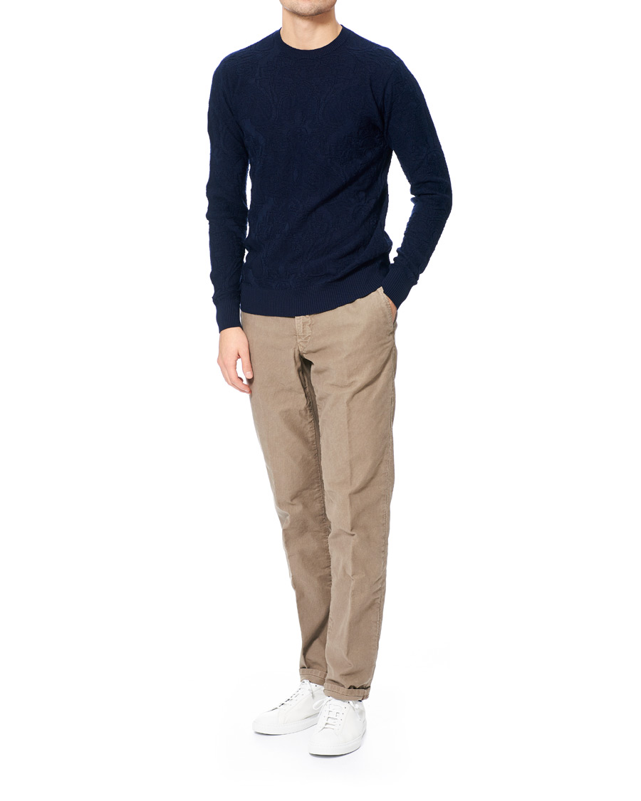 Herre | Trøjer | Etro | Tonal Embroidery Knitted Sweater Dark Blue