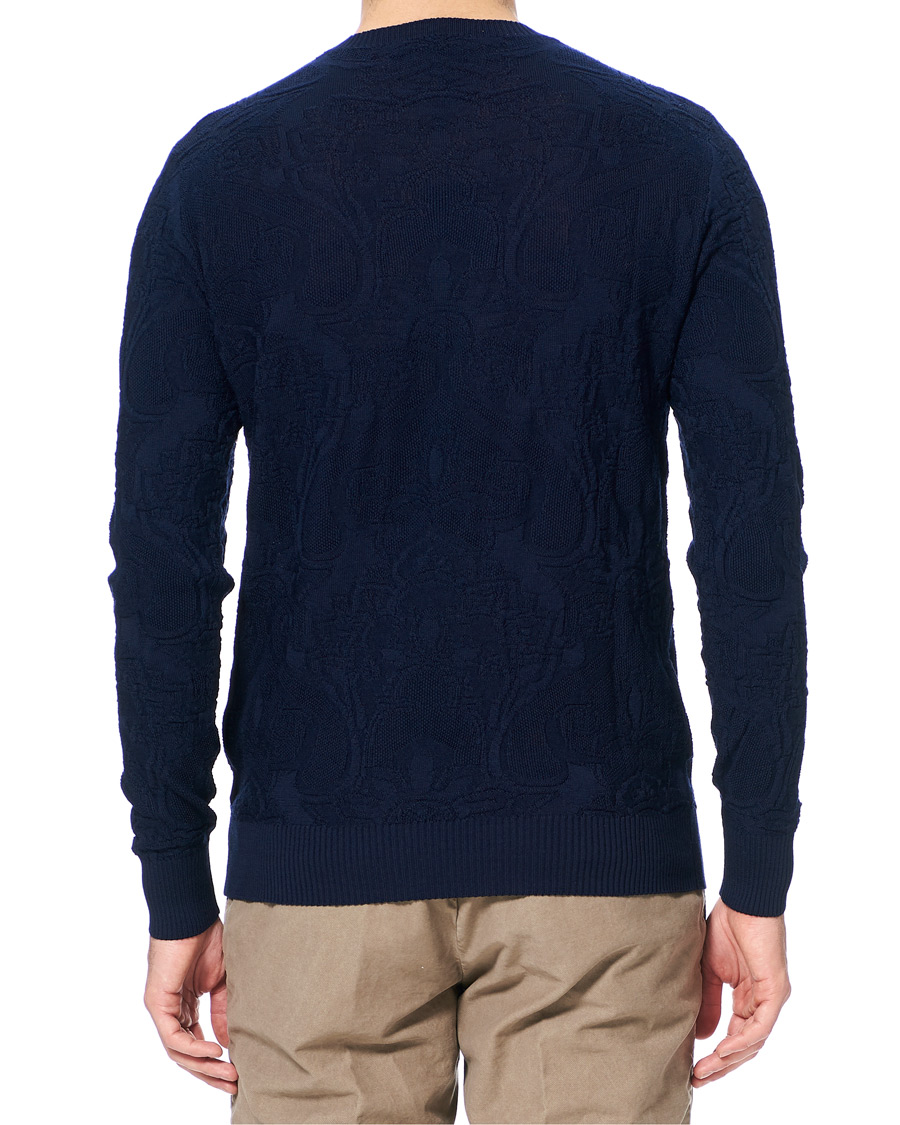 Herre | Trøjer | Etro | Tonal Embroidery Knitted Sweater Dark Blue