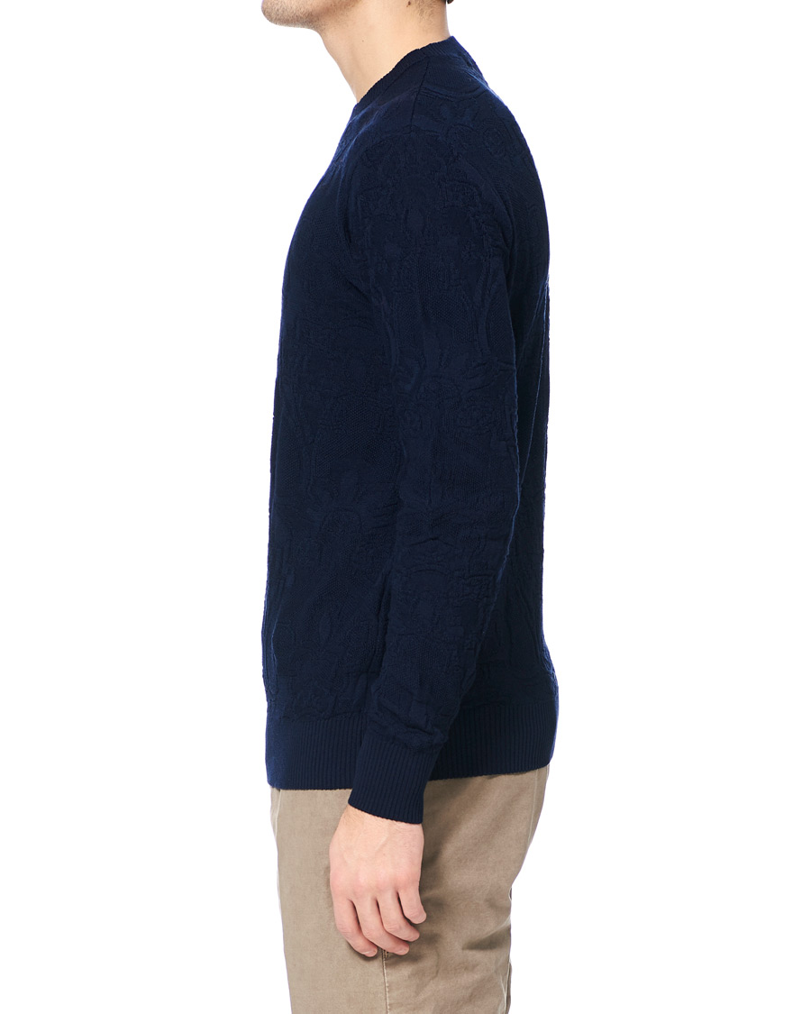 Herre | Trøjer | Etro | Tonal Embroidery Knitted Sweater Dark Blue