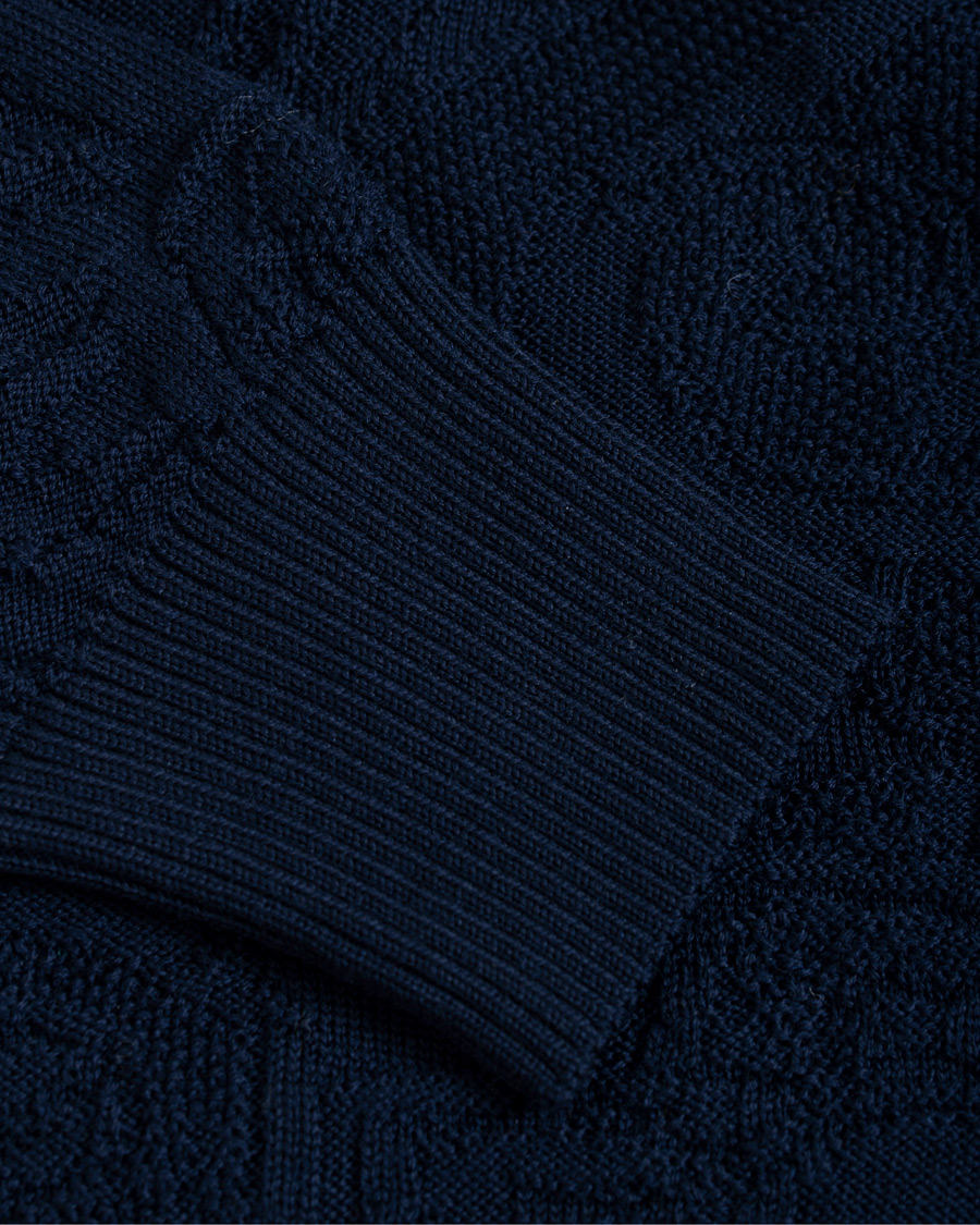 Herre | Trøjer | Etro | Tonal Embroidery Knitted Sweater Dark Blue